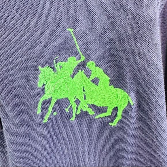 Polo Ralph Lauren Navy Large Double Green Horse Shirt Size XL Tall - Picture 2 of 4